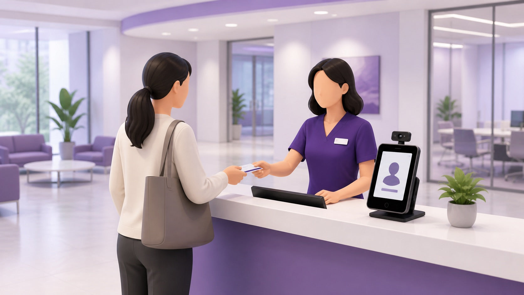 Illustration of the PillarTrak GUEST check-in workflow