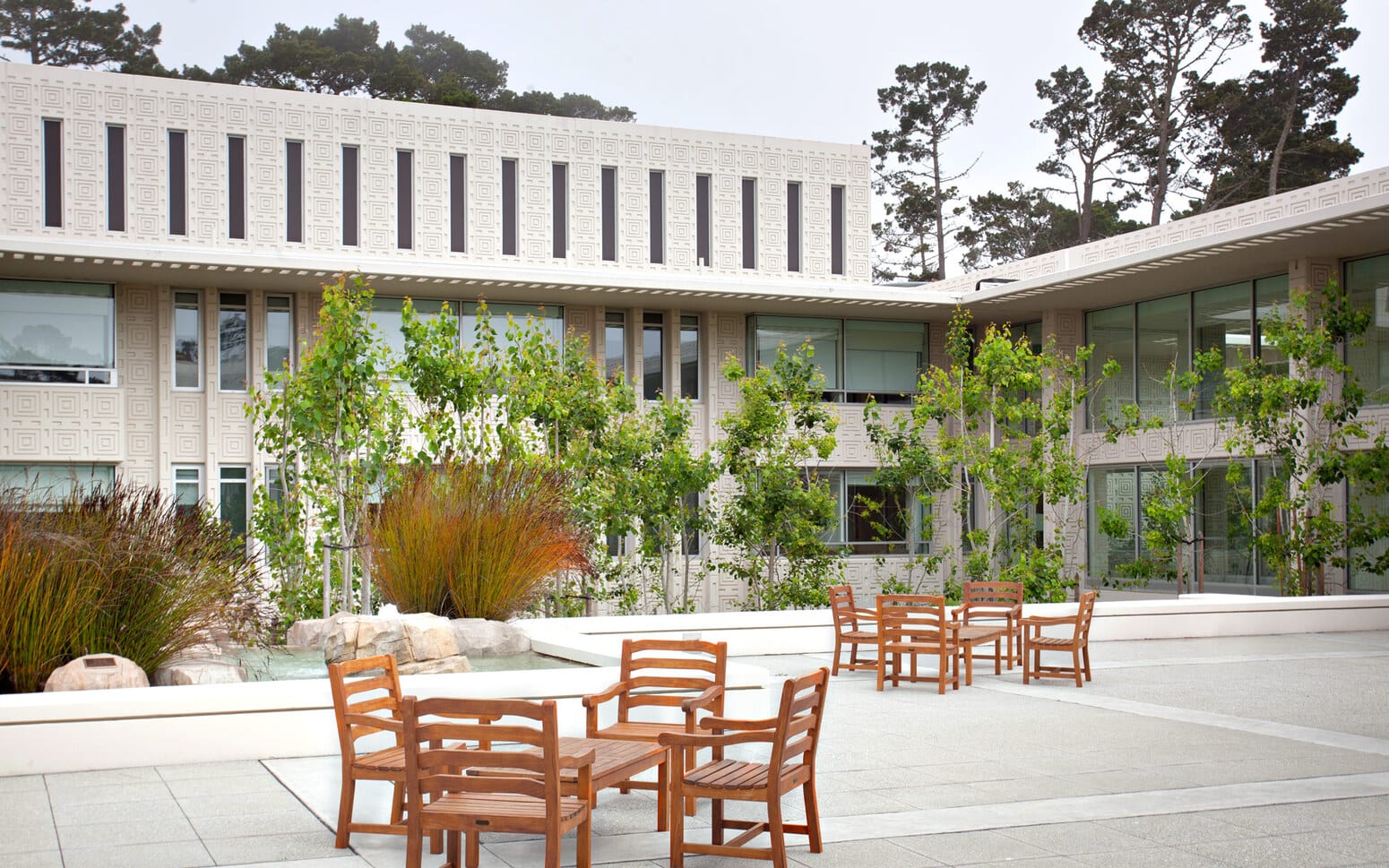 The Montage Health campus courtyard